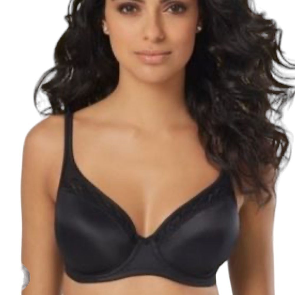 Soma Breathe Beautifully full coverage bra black lace trim 34DD